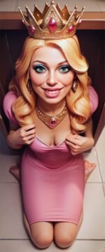 a blonde woman princess in a pink dress, nsfw ai artwork