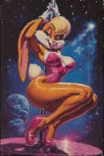 Private erotic art collection of a furry bunny woman stripper at Lola's VIP Strip Club