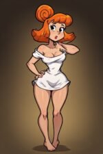 wilma flintstone adult illustration